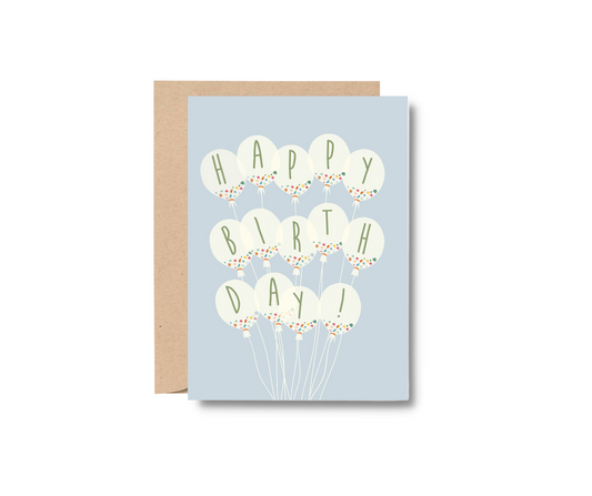 Happy Birthday Ballons Greeting Card