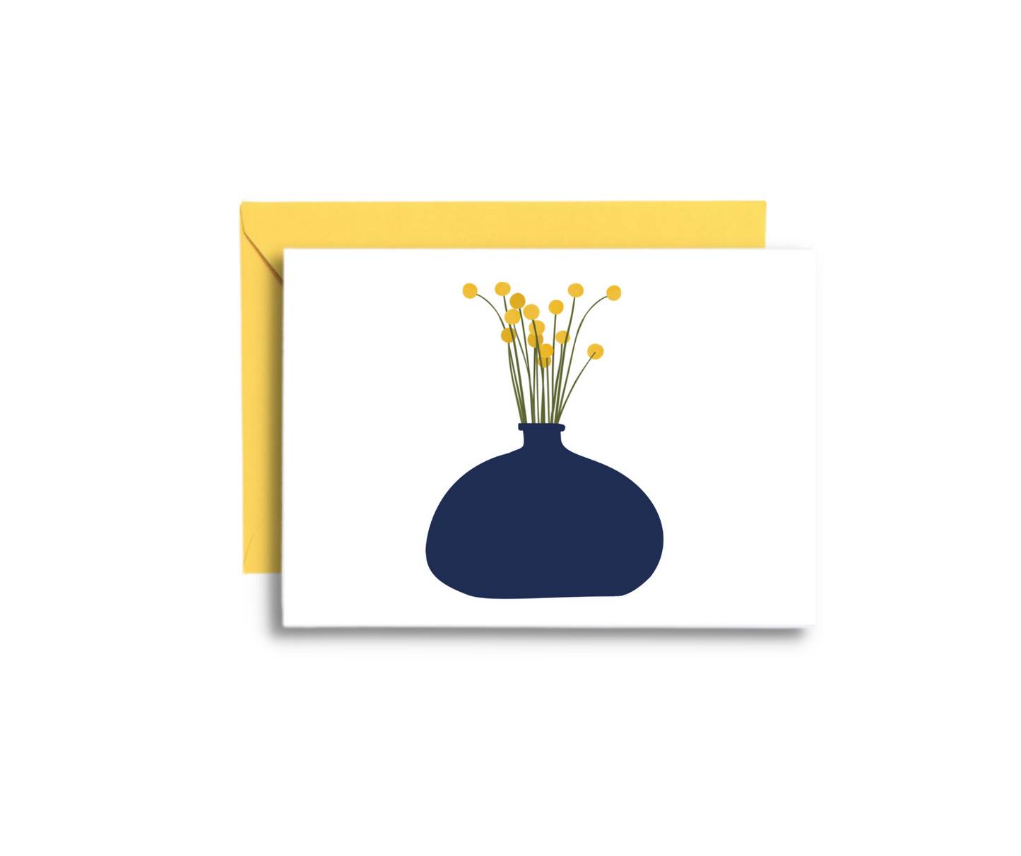 Just A Note - Blue Vase with Yellow Flowers Greeting Card
