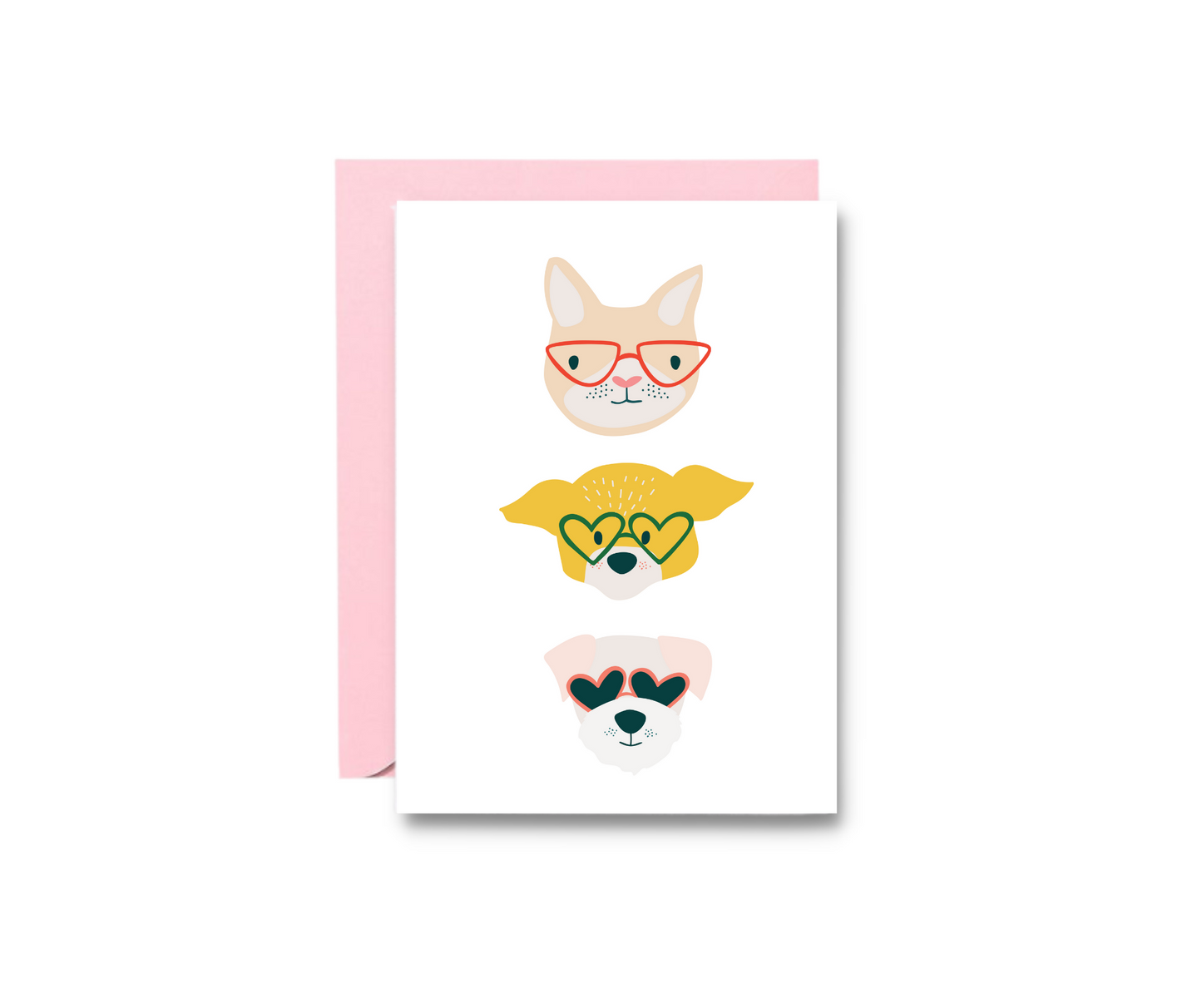 Just a Note - Pets with Glasses Greeting Card