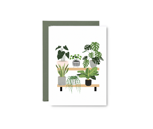 House Plants Boho Wall Shelf Greeting Card